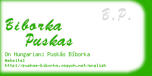 biborka puskas business card